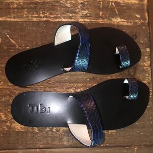 NWOT TIBI Cedric Toe Ring Snakeskin Slide Sandals